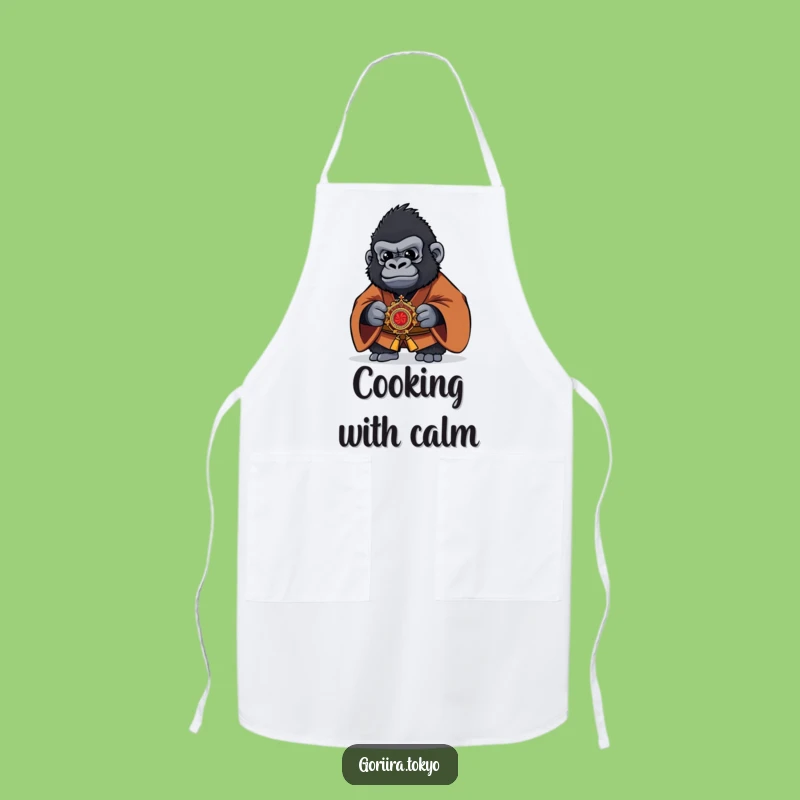 Funny Gorilla Chef Apron - Brown Kimono Warrior Kitchen Gift