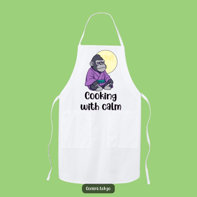 Funny Gorilla Kimono Zen Apron: Meditate While You Cook