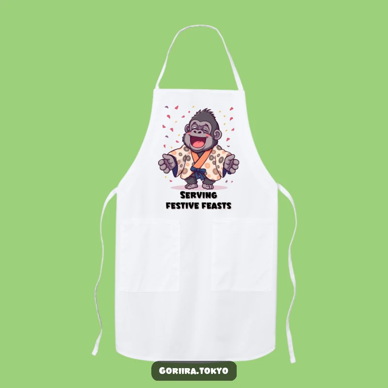 Funny Gorilla Confetti Party Apron: Cook Up a Celebration