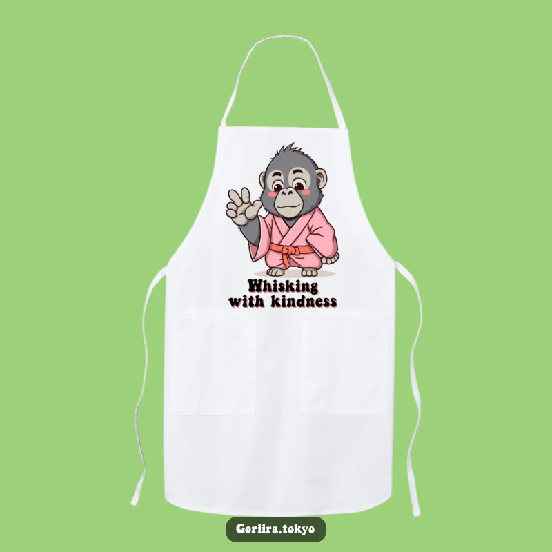 Funny Gorilla Chef Apron - Pink Kimono Gentle Gesture Kitchen Gift