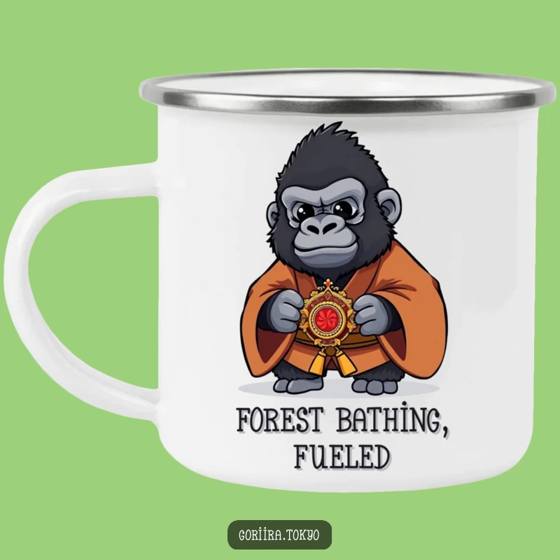Funny Gorilla Kaiser Camping Mug - Rugged Brown Kimono Warrior Cup Gift