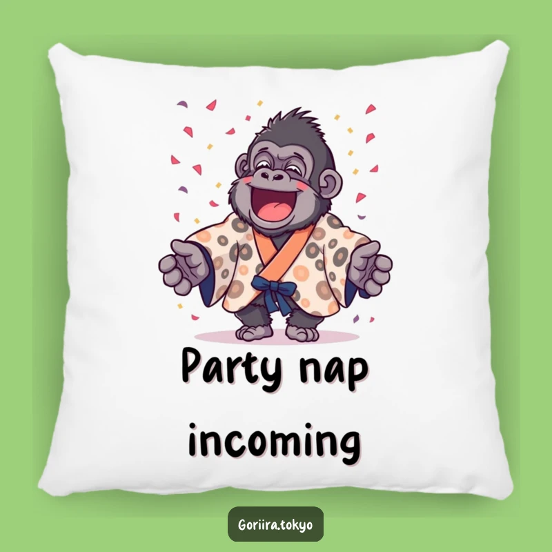 Funny Gorilla Confetti Party Pillow: Cozy Up with Celebration