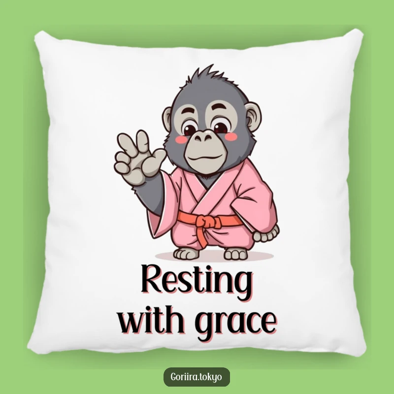 Funny Gorilla Pink Kimono Pillow - Soft Gentle Gesture Cushion Gift