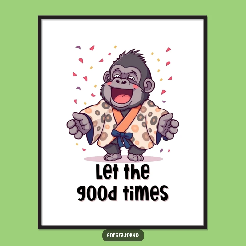 Funny Gorilla Confetti Party Poster: Bring Celebrations to Your Walls