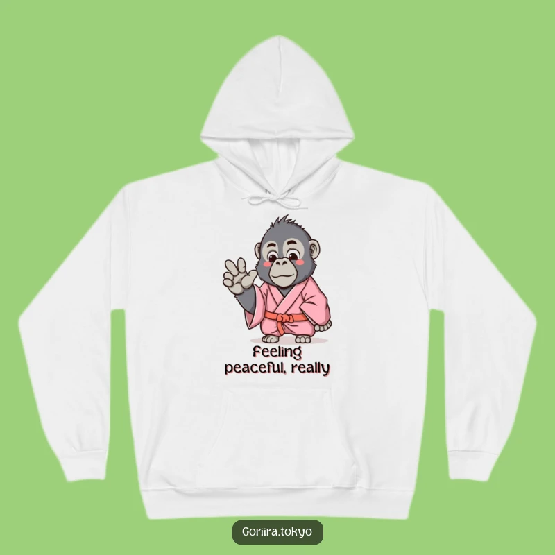 Funny Gorilla Pink Kimono Hoodie - Cozy Gentle Gesture Pullover Gift