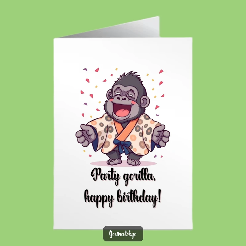 Free Printable Birthday Card: Gorilla Confetti Party - Joyful Downloadable Gift