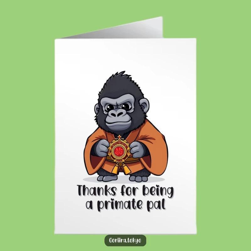 Free Printable Thank You Card: Funny Gorilla Kimono Gratitude Gift