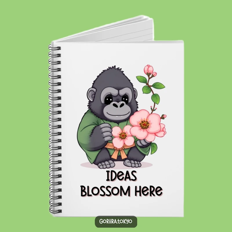 Funny Plump Gorilla Green Kimono Notebook: Blossom Notes, Humorous Gift