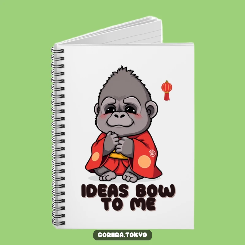 Funny Cute Gorilla Red Kimono Notebook: Polite Bow Journal, Humorous Gift