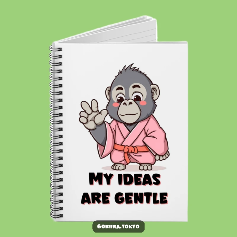 Funny Gorilla Journal - Pink Kimono Gentle Gesture Note Book Gift