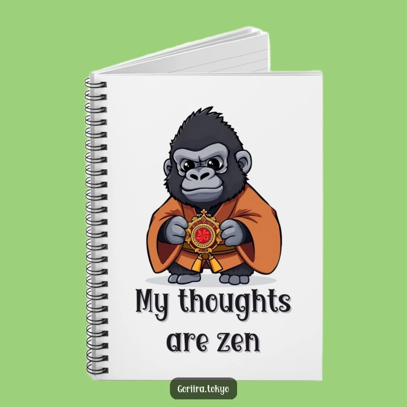 Funny Gorilla Journal - Brown Kimono Warrior Note Book Gift