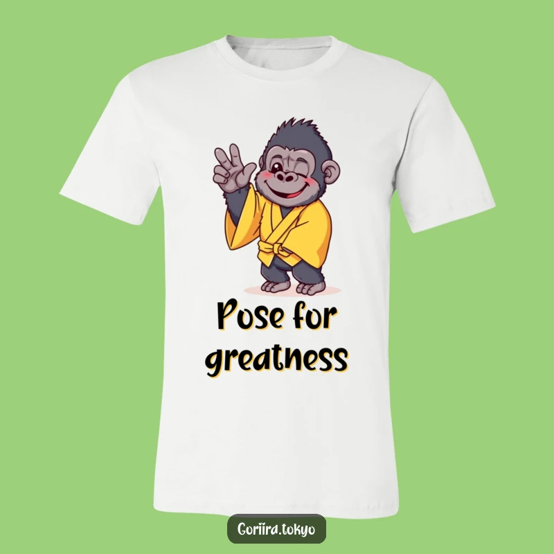 Funny Cheerful Gorilla Yellow Kimono T-Shirt: Gentle Style, Humorous Gift