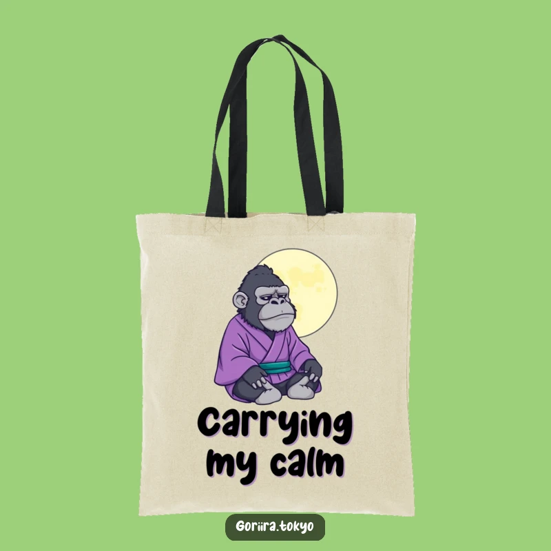 Funny Gorilla Kimono Zen Tote Bag: Carry Your Calm Wherever You Go