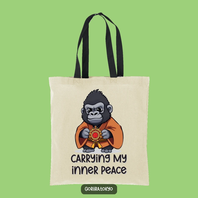 Funny Gorilla Tote Bag - Durable Brown Kimono Warrior Carryall Gift